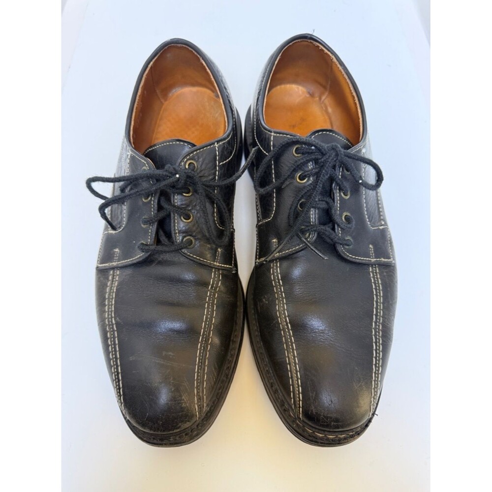 Allen Edmonds "Mapleton" Black Leather Lace-Up Derby Shoes, Size 10